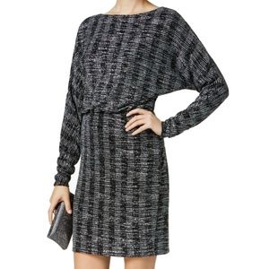 NWT Metallic Silver Long Sleeve Cocktail Dress